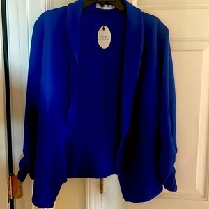 Ladies I unstructured cowl collared ROYAL BLUE jacket NWT